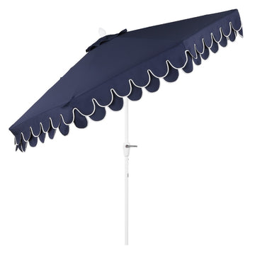 Tracy 9 ft. Classic MidCentury Scalloped Fringe Market Patio Umbrella